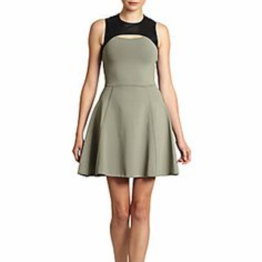 Cut25 by Yigal Azrouel Leather Trimmed Dress